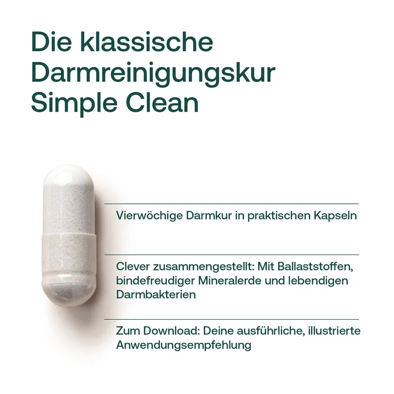 Simple Clean Darmkur Kapseln - 12 Wochen