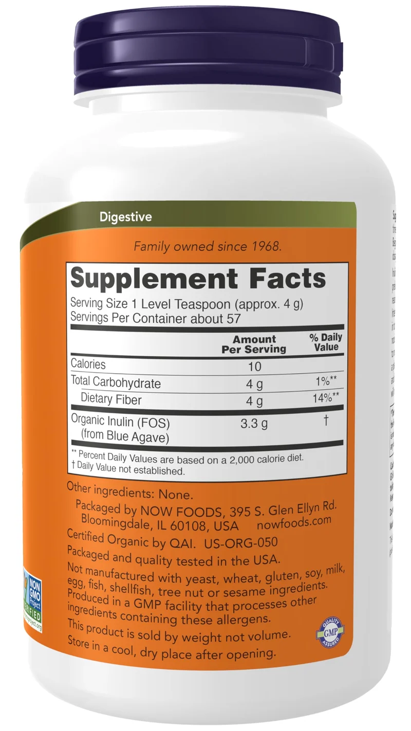 NOW Inulin Prebiotic Powder