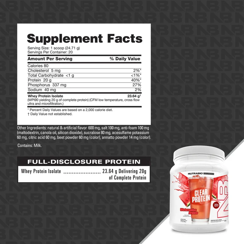 Nutrabio Clear Whey Protein Isolate Powder
