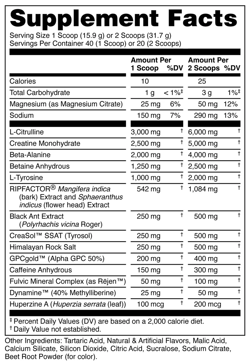Bucked Up Black Ant Pre-workout Powder