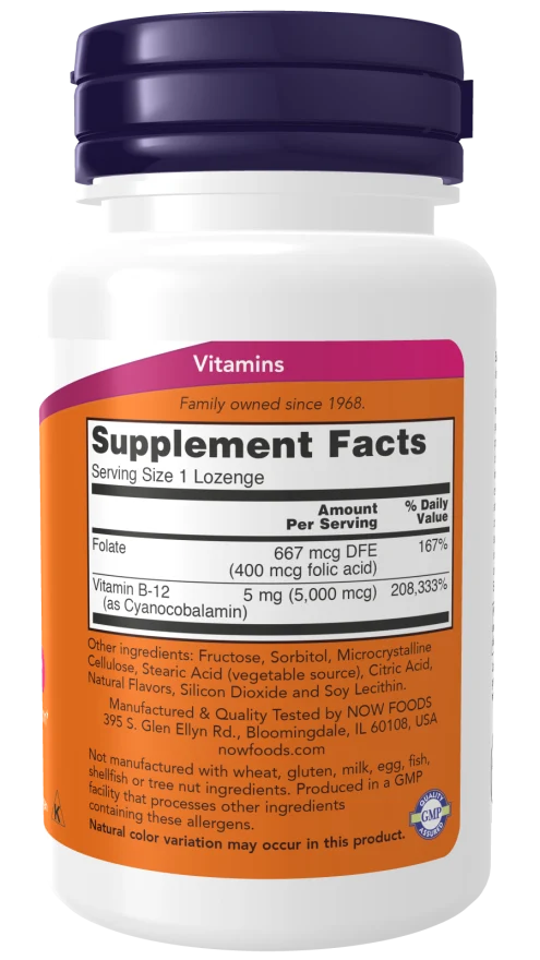NOW Vitamin B-12 Lozenges (5,000 mcg)