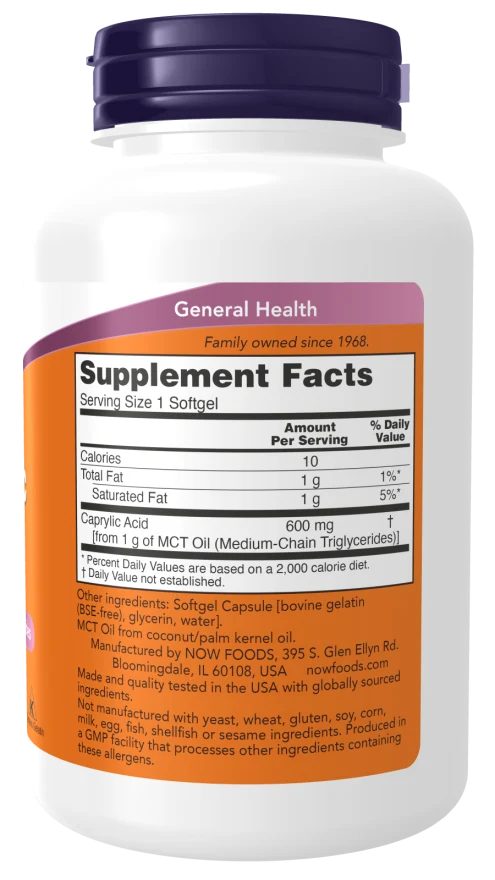 NOW Caprylic Acid Softgels
