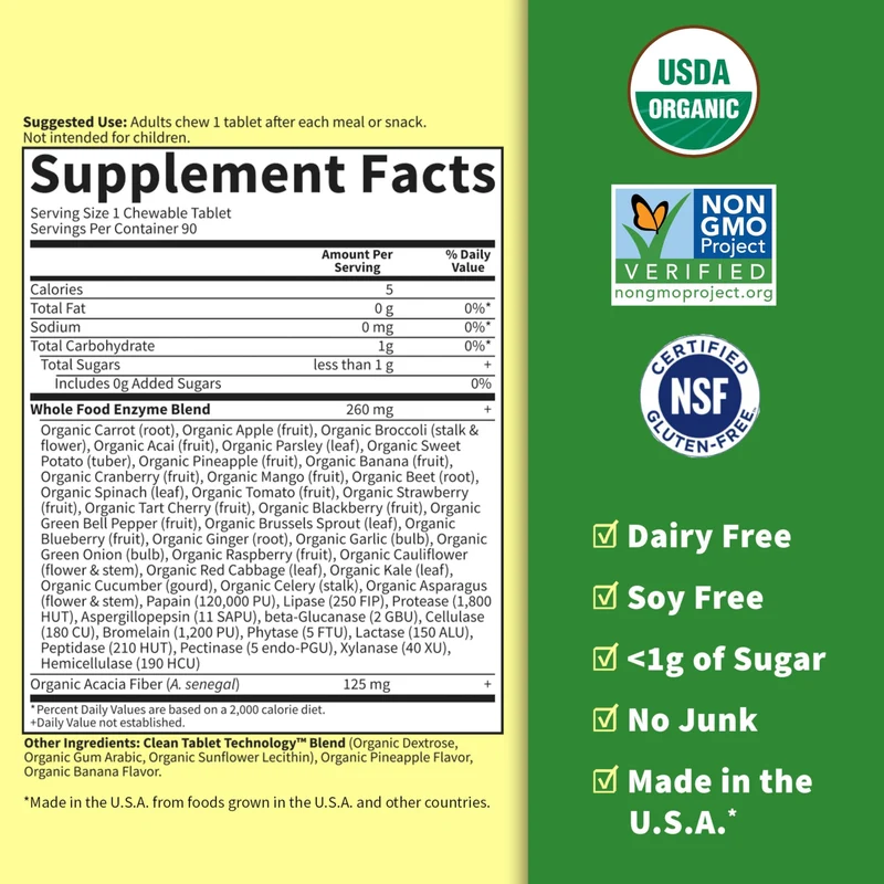 Garden of Life Organic Digest Chewable Enzymes Capsules