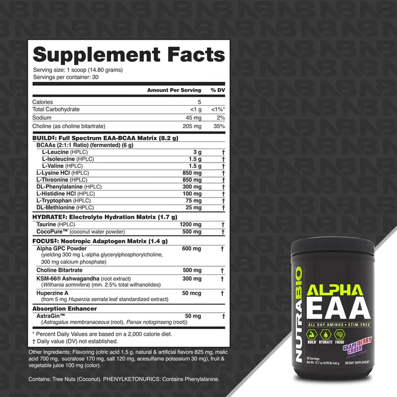 Nutrabio Alpha Essential Amino Acid Powder