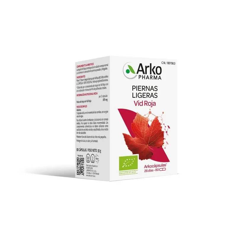 Arkocápsulas Vid Roja Bio, 80 unidades