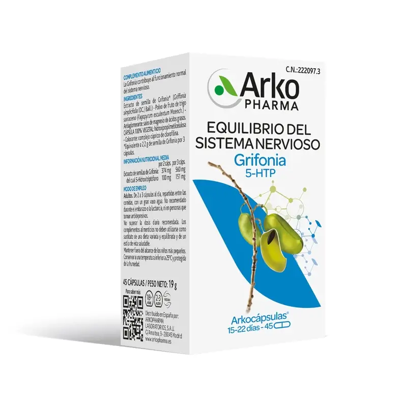 Arkocápsulas Grifonia - 5-Htp 85-Hidroxitriptófano, 45 unidades