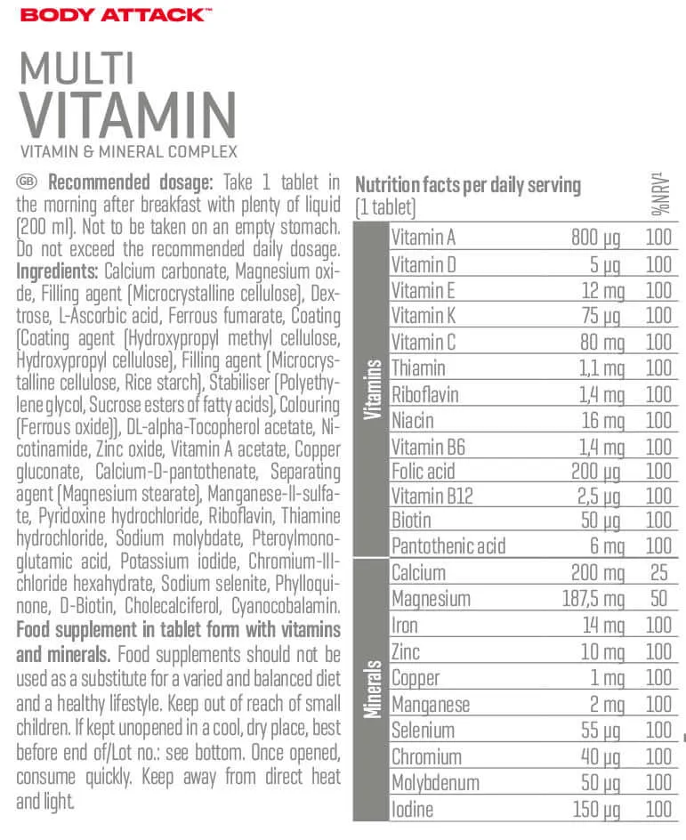 Body Attack Multi Vitamin