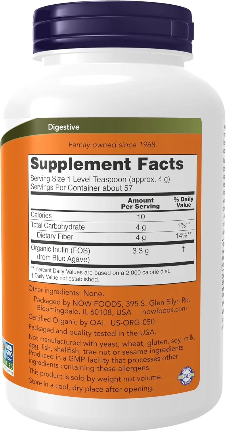 NOW Inulin Prebiotic Pure Powder