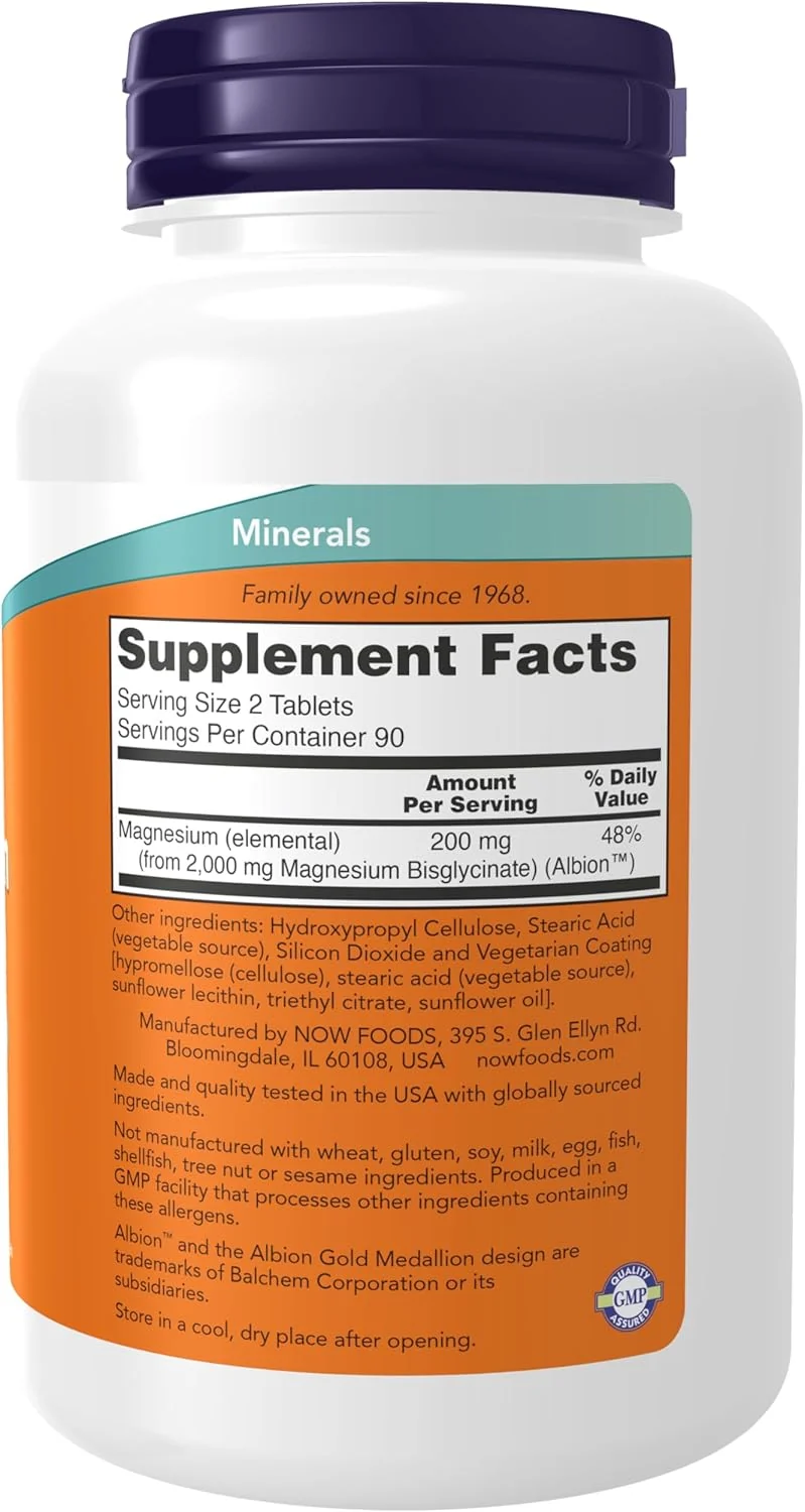 Magnesium Glycinate Now Tablets