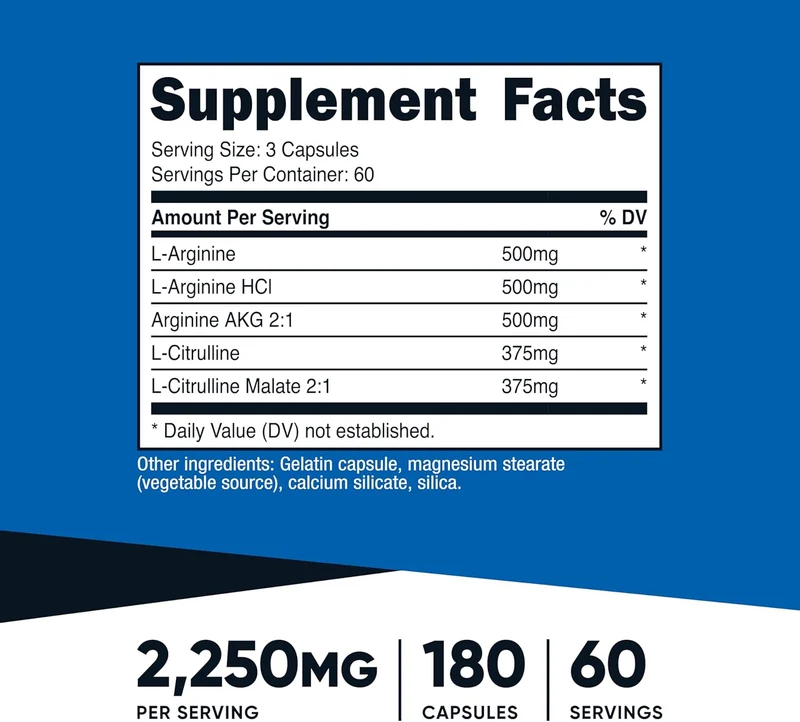 Nutricost Nitric Oxide Booster 2250mg