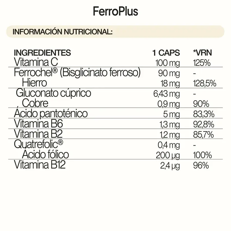 Ivb Wellness Lab FerroPlus, 90 cápsulas