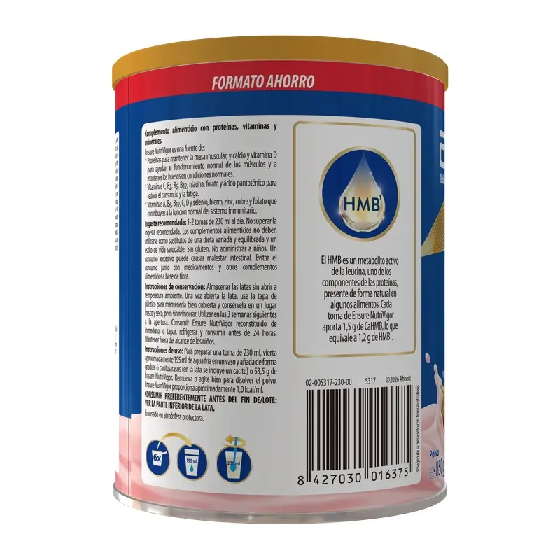 Ensure Nutrivigor Sabor Fresa, 850 g