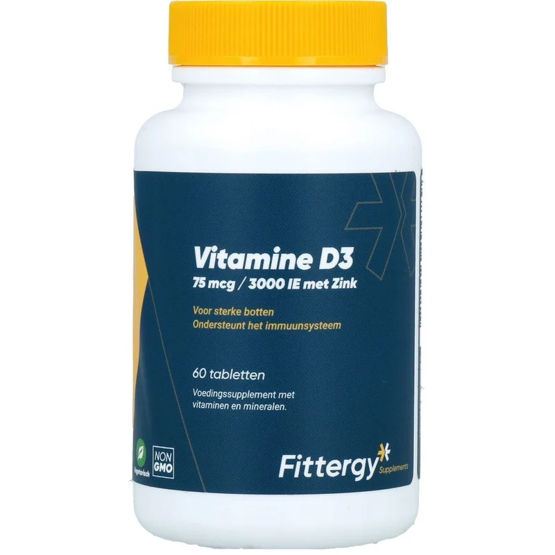 Fittergy Vitamine D3 75 mcg/ 3000IE met Zink 60 tabletten