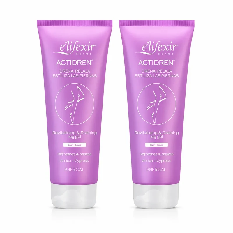 Elifexir Actidren Gel Crema Relajante Drenante Piernas Cansadas 200Ml , pack 2