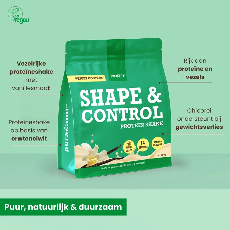 Purasana Shape & control plant protein vanille 350 gram