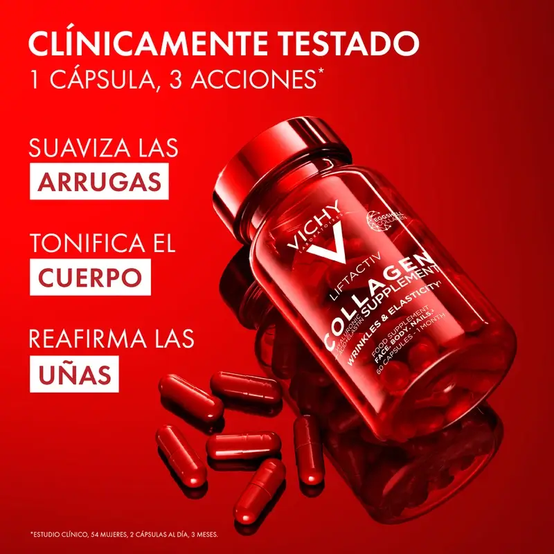 Vichy Liftactiv Colágeno Antiedad Con Vitaminas y Minerales, 60 Cápsulas