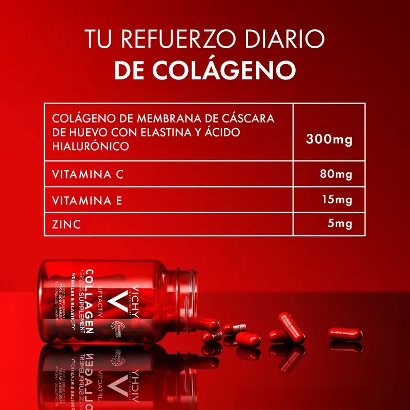 Vichy Liftactiv Colágeno Antiedad Con Vitaminas y Minerales, 60 Cápsulas