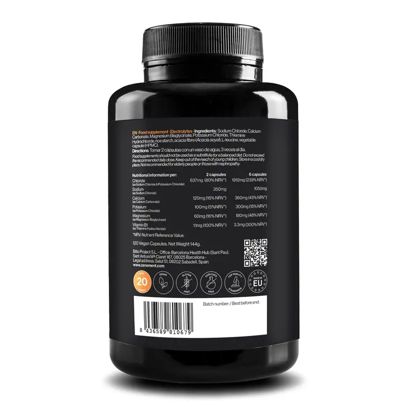 Zenement Electrolitos, 120 cápsulas veganas