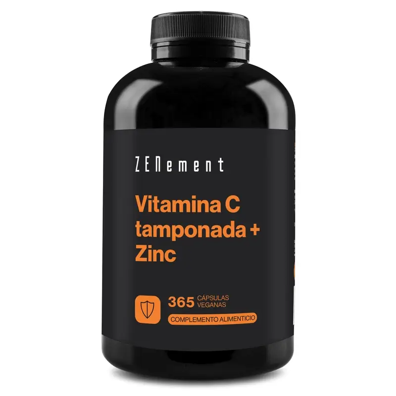 Zenement Vitamina C Tamponada + Zinc, 365 cápsulas veganas