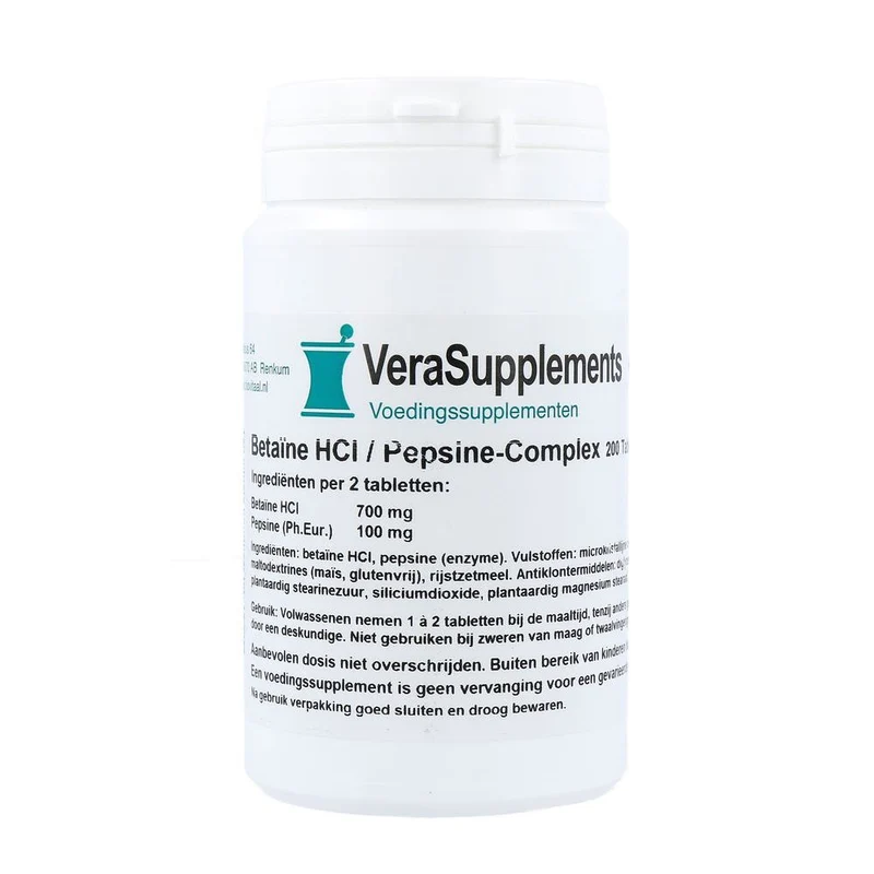 Verasupplements Betaine-HCL / Pepsine-Complex Tabletten 200 tabletten