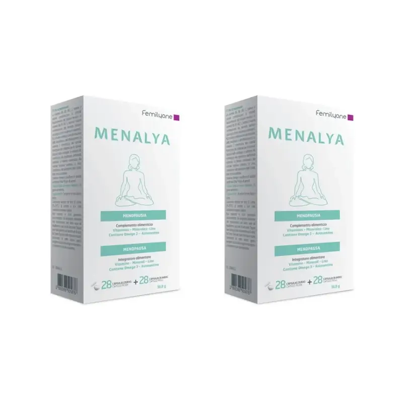 Femilyane Menalya Complemento Alimenticio Menopausia , 28 Cápsulas + 28 Cápsulas, Pack De 2