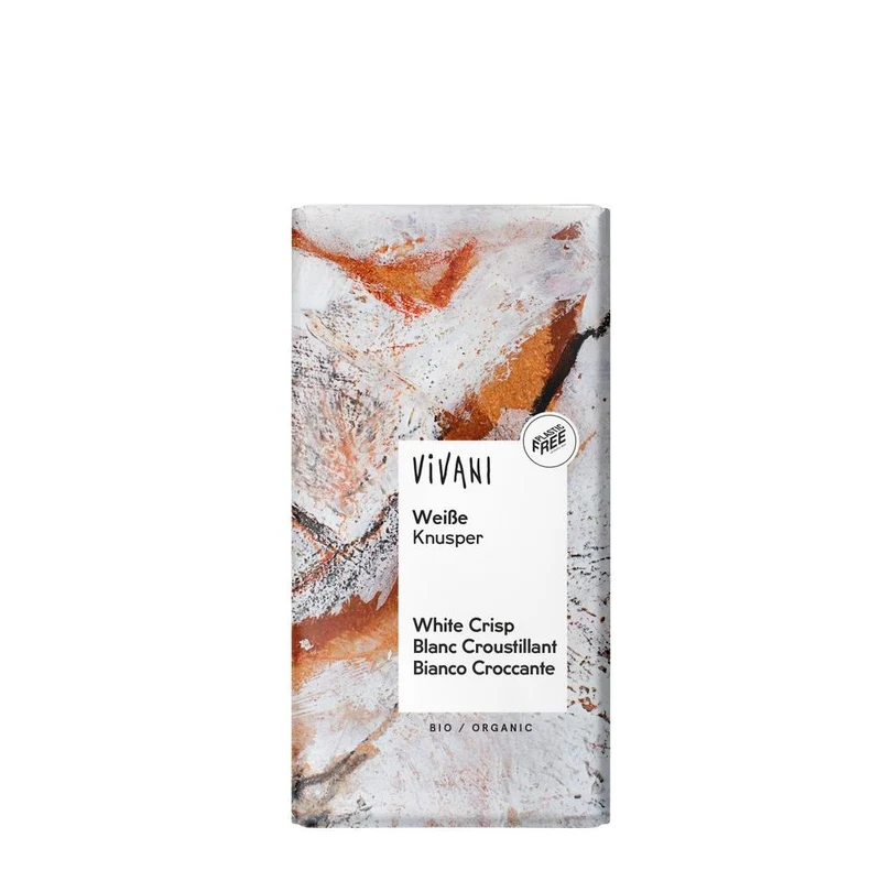 Vivani Chocolade wit rice crispies bio 80 gram