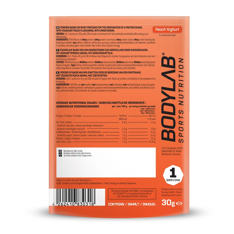 Whey Protein Proefpakket (8 Sachets elk 30g)
