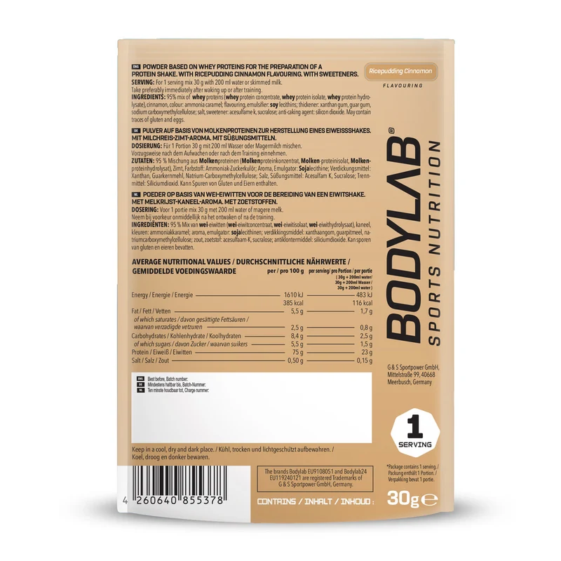 Whey Protein Proefpakket (8 Sachets elk 30g)