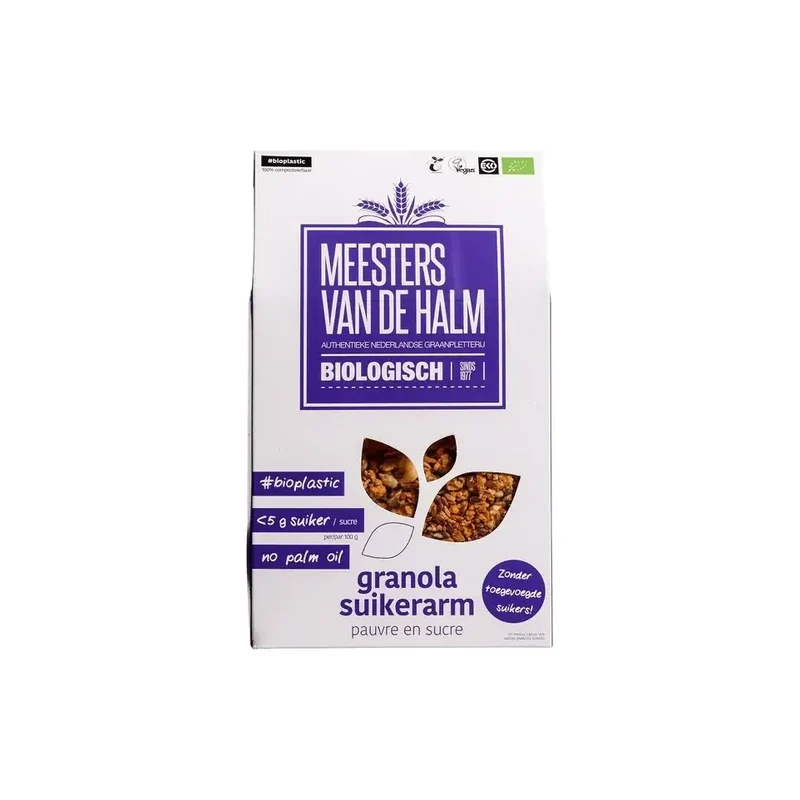 De Halm Granola suikerarm