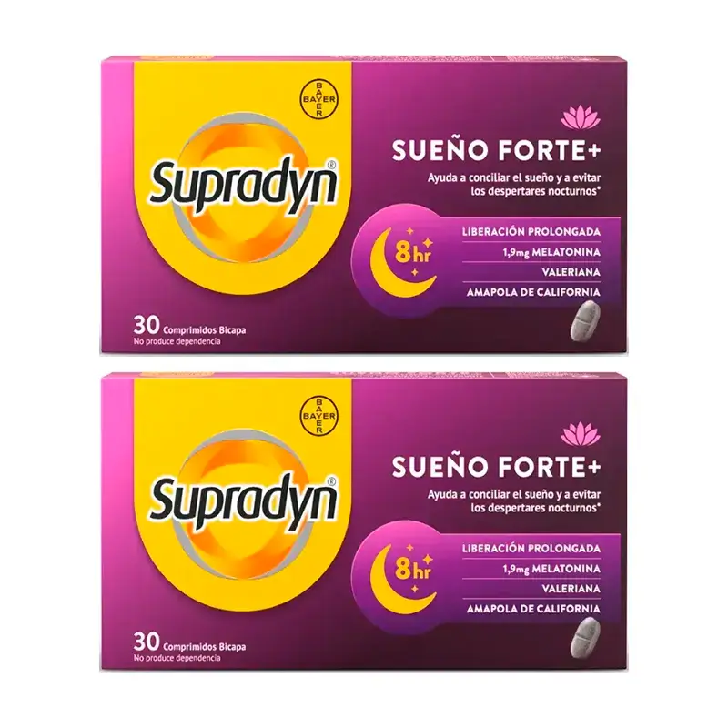 Supradyn Sueño Forte+ Reduce Despertares Nocturnos, Pack 2 x 30 Comprimidos