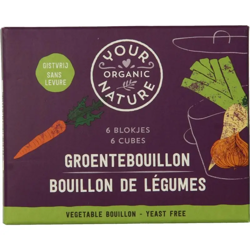 Your Organic Nature Groentebouillonblokjes helder biologisch 6 stuks