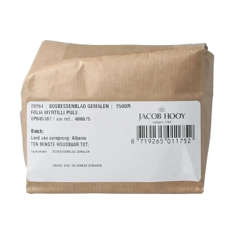 Jacob Hooy Bosbessenblad gemalen 250 gram