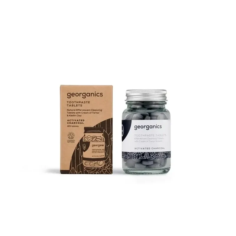 Georganics Toothpaste tablets active charcoal 120 tabletten