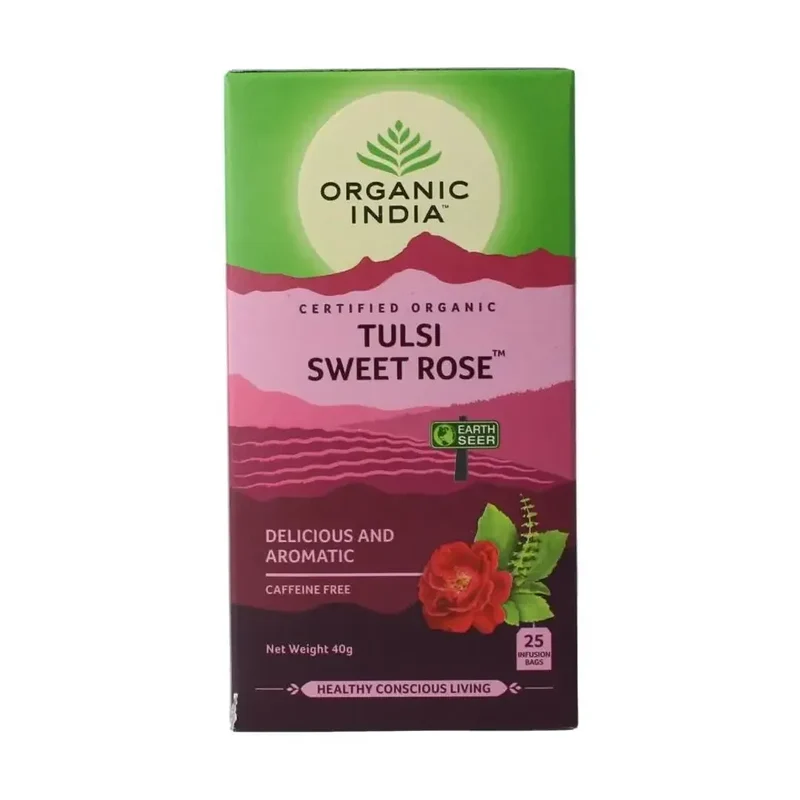 Organic India Tulsi sweet rose thee biologisch 25 stuks