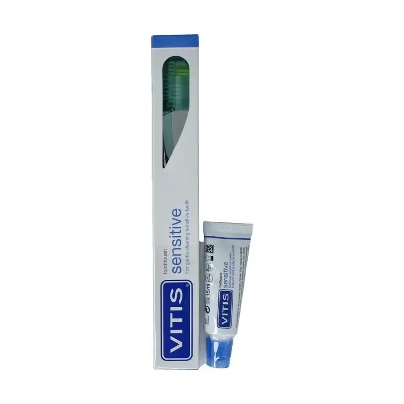 Vitis Sensitive tandenborstel met sample tandpasta