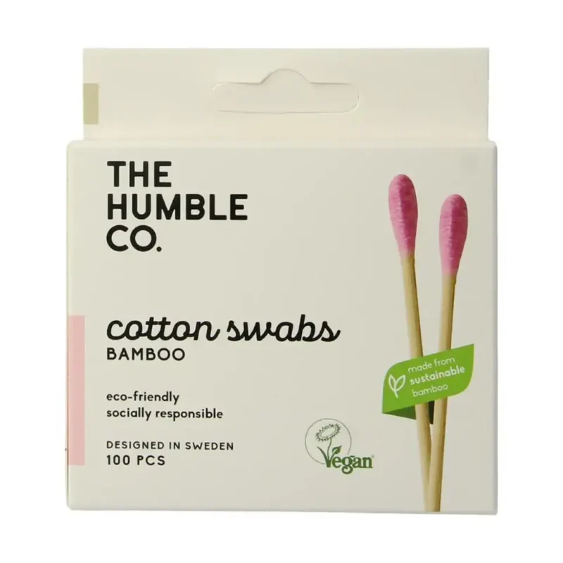 The Humble Co Wattenstaafjes bamboe paars 100 stuks