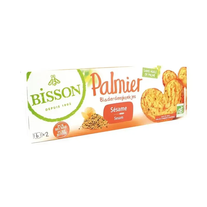 Bisson Palmier bladerdeegkoekjes sesam 100 gram