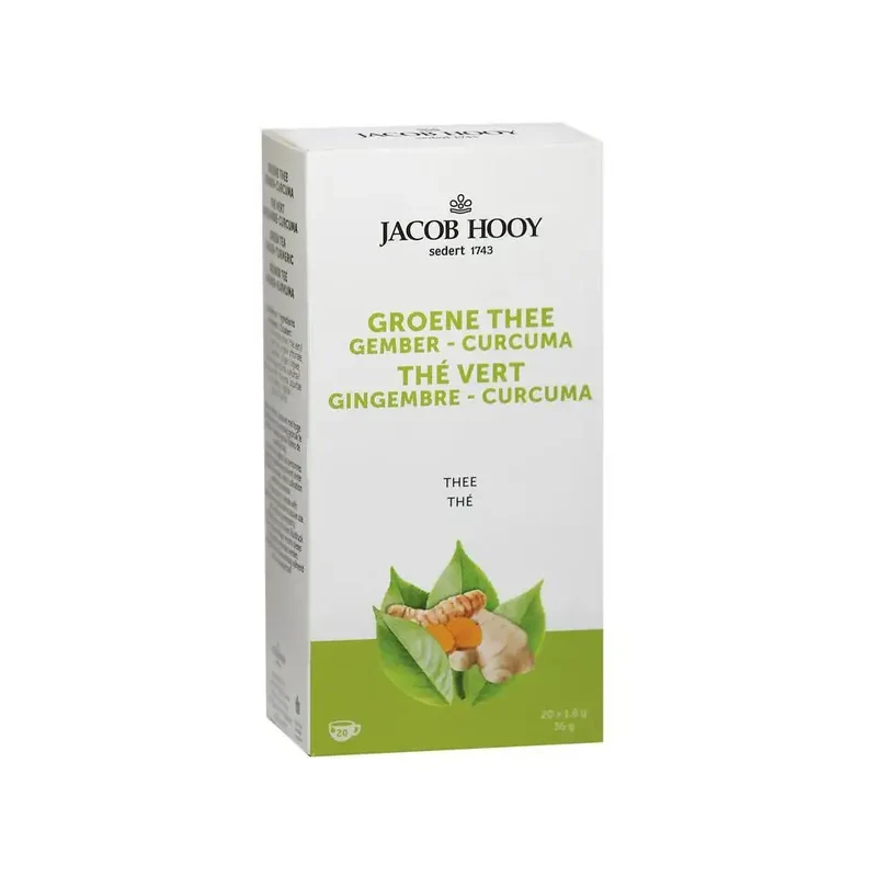 Jacob Hooy Groene thee gember curcuma thee 20 zakjes