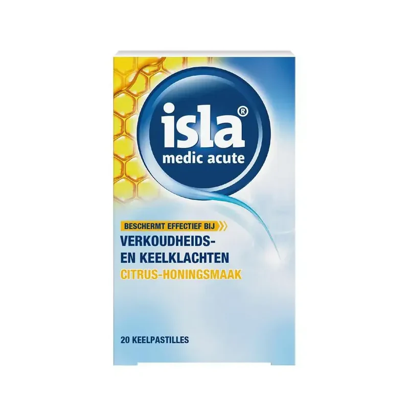 Isla Medic acute citrus honing keel 20 pastilles