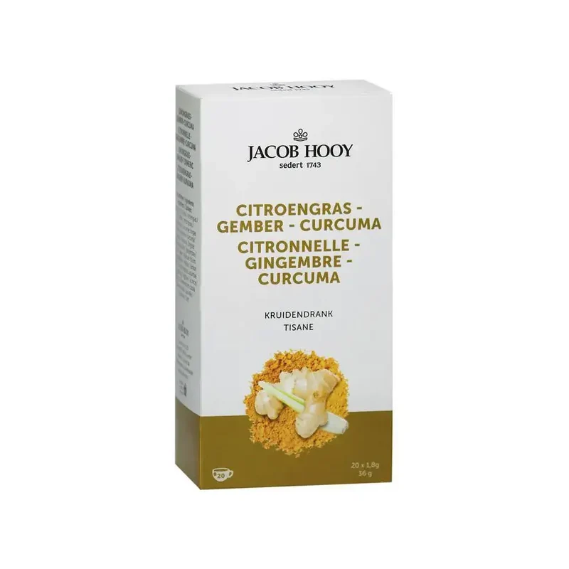 Jacob Hooy Citroengras gember curcuma thee 20 zakjes