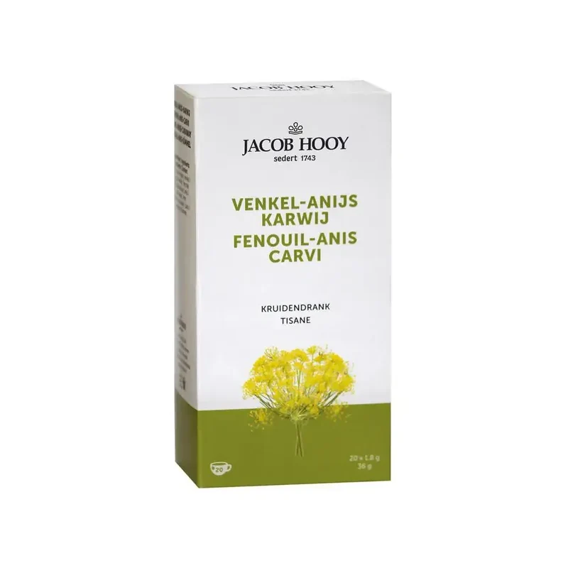 Jacob Hooy Venkel/anijs/karwij thee gold 20 zakjes