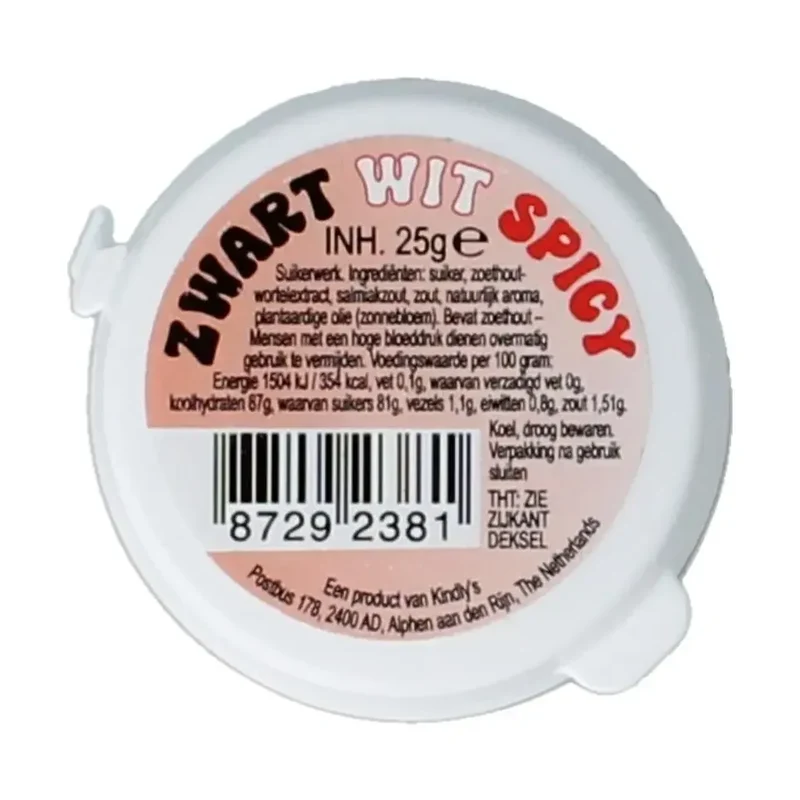 Kindly's Zwart wit spicy 25 gram