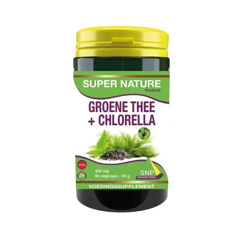 SNP Groene thee chlorella puur 60 capsules