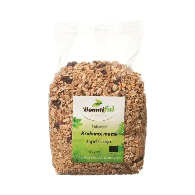 Bountiful Granola appel rozijn muesli 500 gram