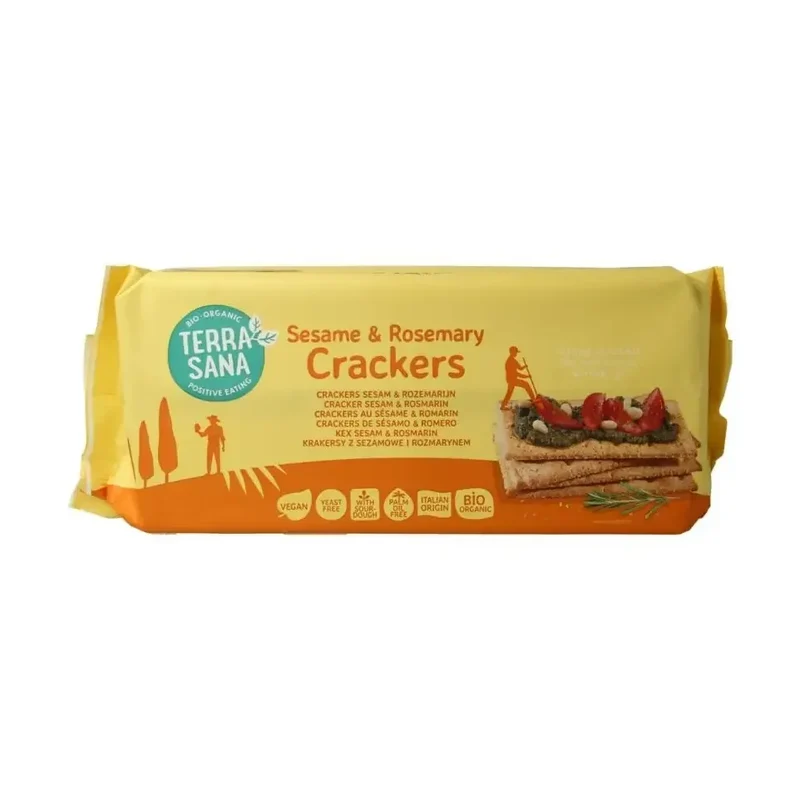 Terrasana Crackers sesam & rozemarijn 250 gram