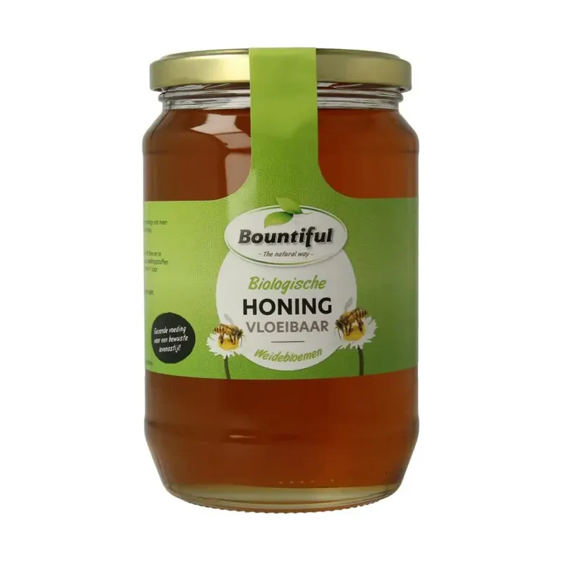 Bountiful Honing weidebloem vloeibaar biologisch 900 gram