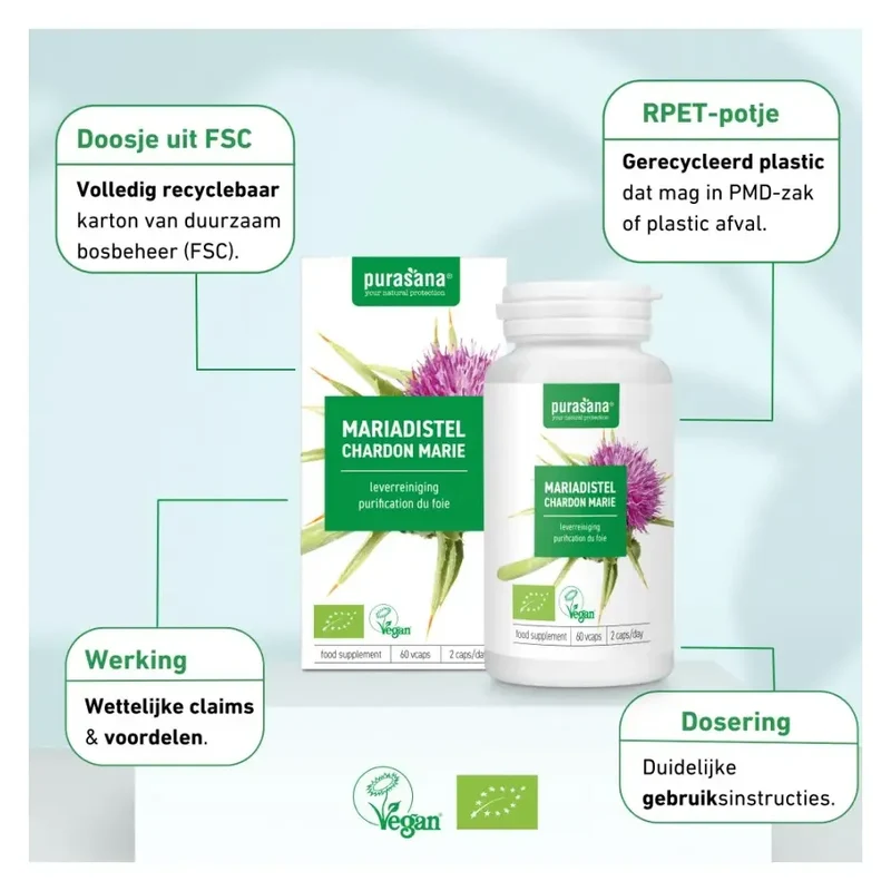Purasana Mariadistel extract 60 mg 60 vcaps