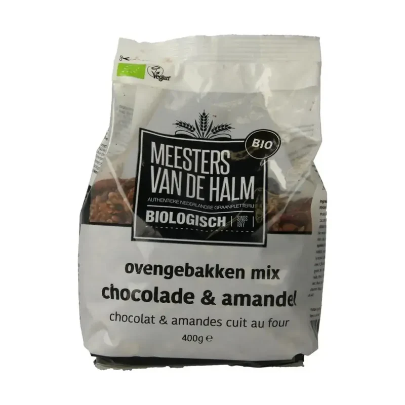 De Halm Ovengebakken mix chocolade en amandel 400 gram