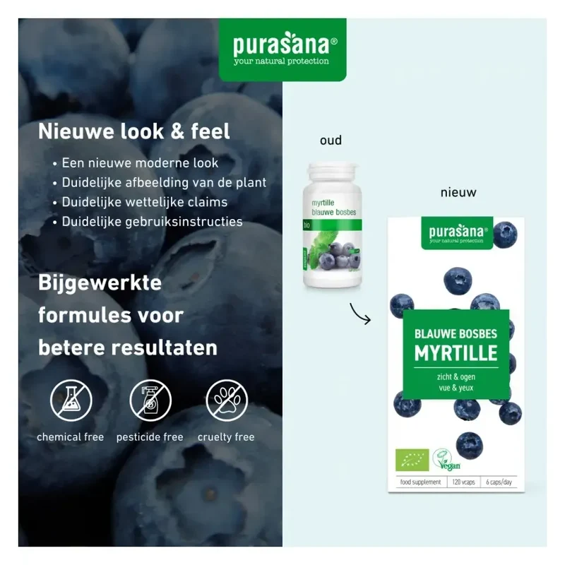 Purasana Blauwe Bosbes bio 120 vcaps