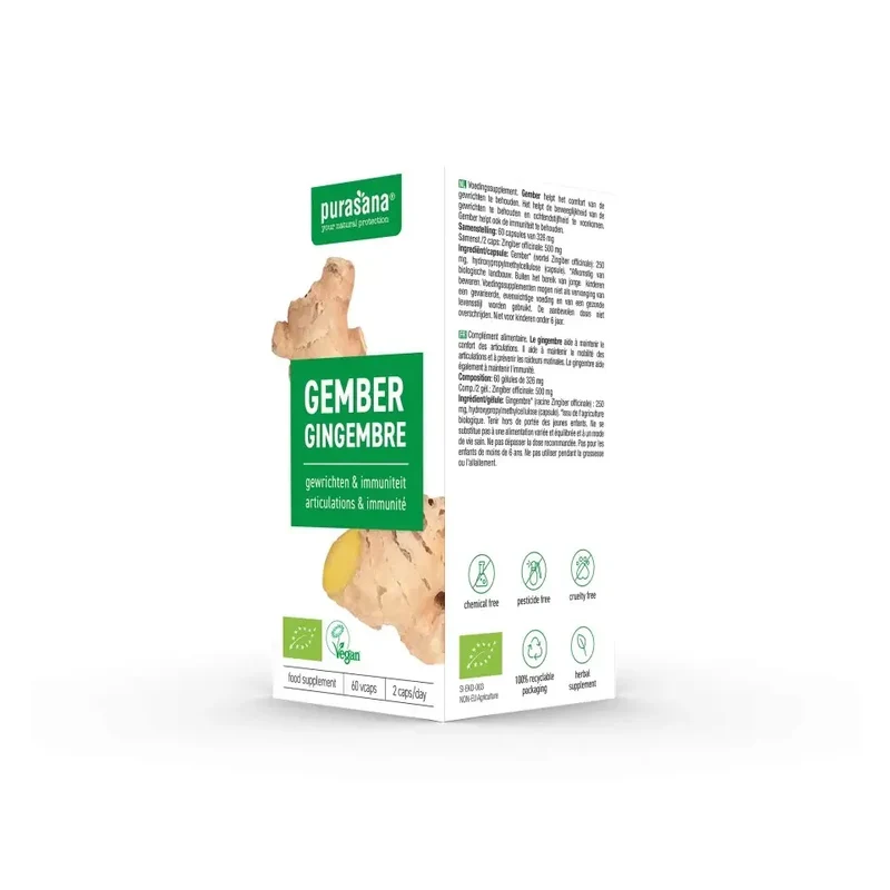 Purasana Gember bio 250 mg 60 vcaps